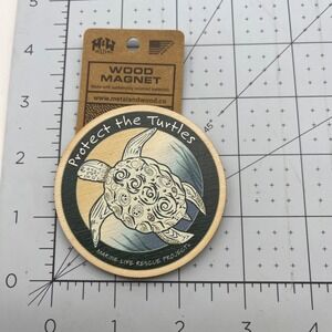 Metal and Wood Co Wood Pin Travel Protect the Turtles